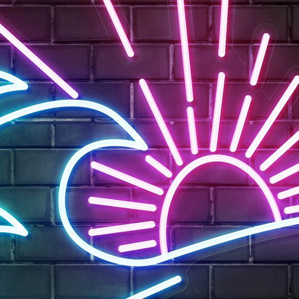 TropicWave | Đèn LED Neon Sóng Biển & Mặt Trời Cách Điệu