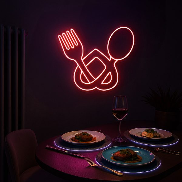 HeartFork | Đèn LED Neon Muỗng Nĩa Liên Kết Tình Yêu