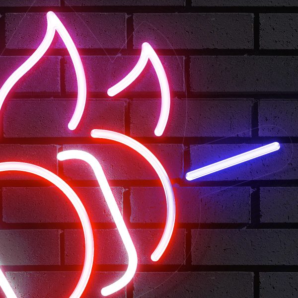 GrillGlow | Đèn LED Neon Xiên Nướng Lửa Đỏ