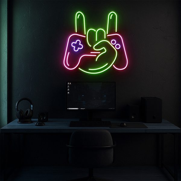 GameHand | Đèn LED Neon Biểu Tượng Game Thủ Chất Lừ