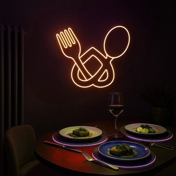 HeartFork | Đèn LED Neon Muỗng Nĩa Liên Kết Tình Yêu