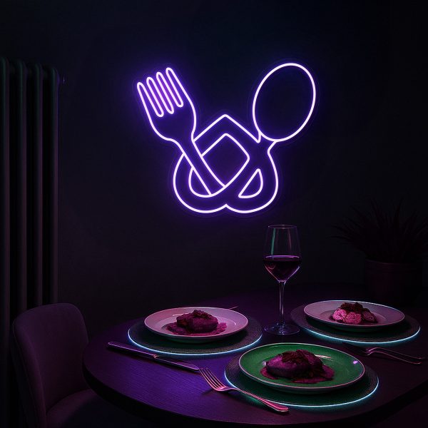 HeartFork | Đèn LED Neon Muỗng Nĩa Liên Kết Tình Yêu