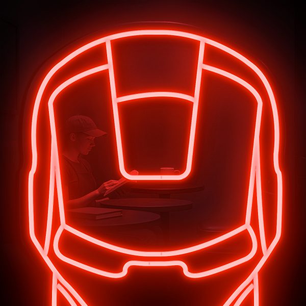 Iron Glow | Đèn LED Neon Mặt Nạ Iron Man